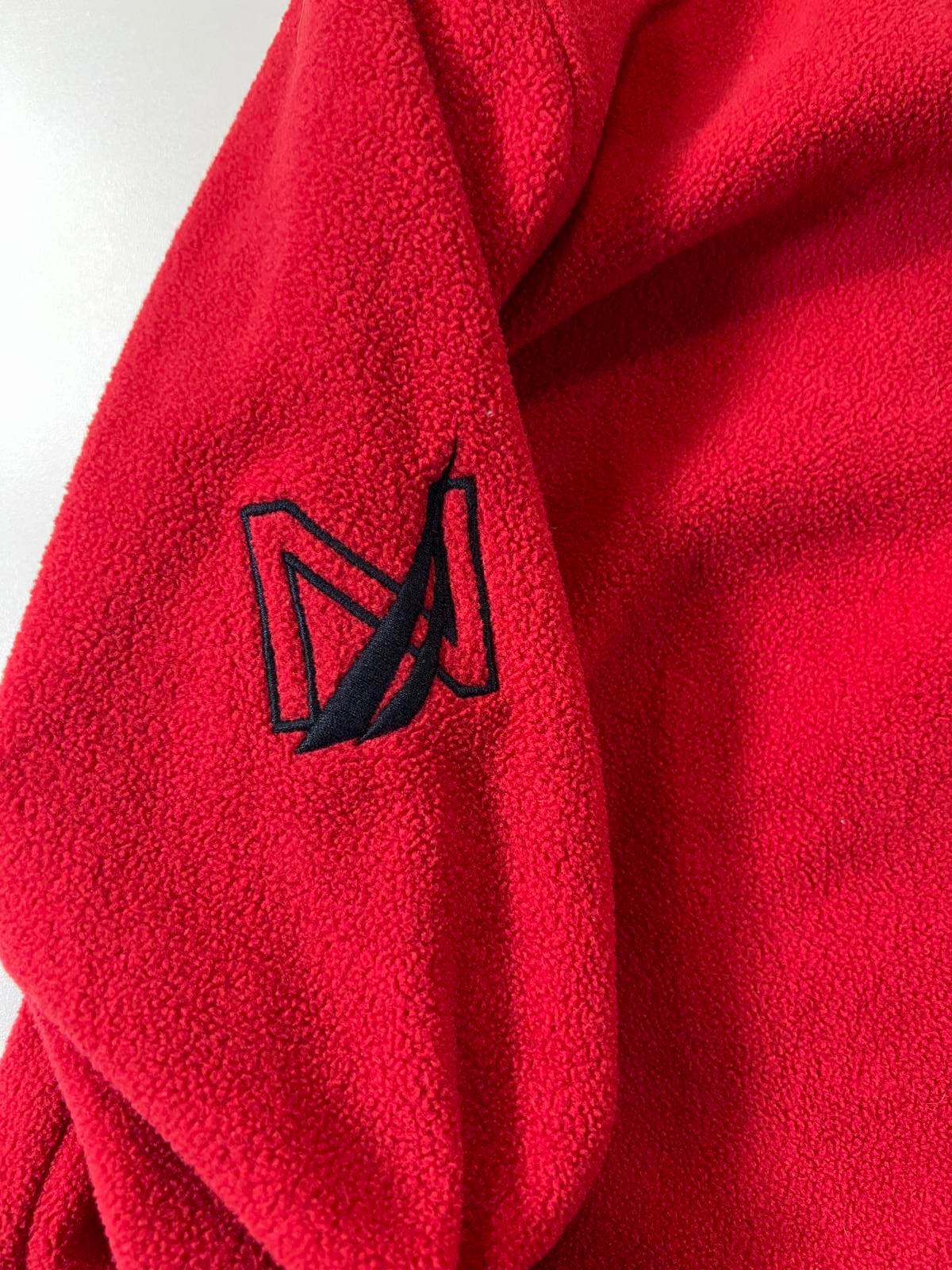 Nautica Red and Black Fleece Jacket with Full Zip