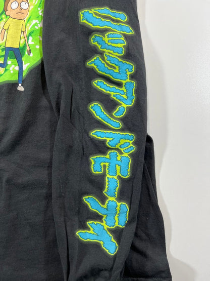 Rick and Morty Adult Swim Black Long Sleeve T-Shirt M