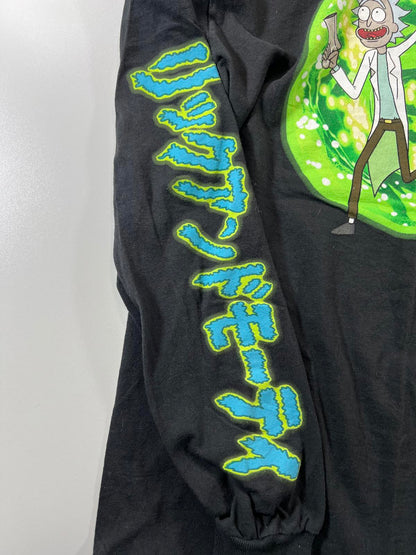 Rick and Morty Adult Swim Black Long Sleeve T-Shirt M