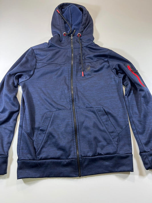 Spyder Men's Navy Blue Full-Zip Hoodie with Hood S