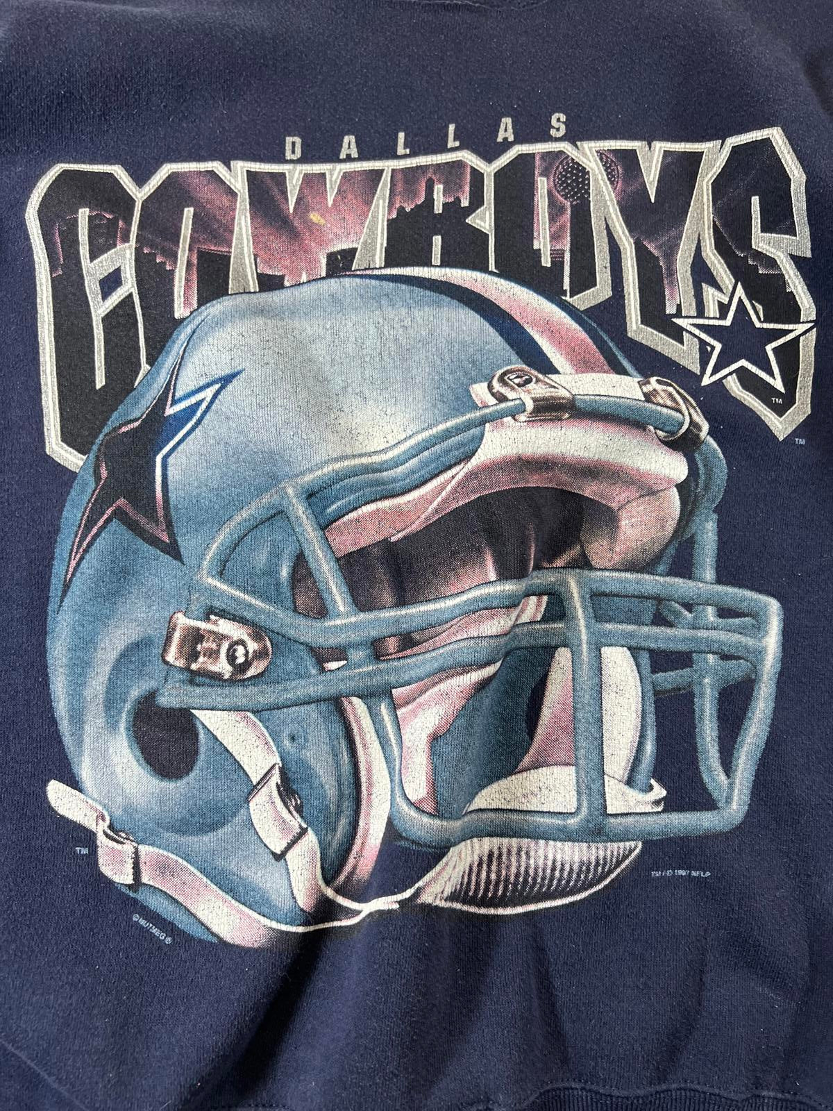 Dallas Cowboys Navy Blue cropped Graphic Sweatshirt L