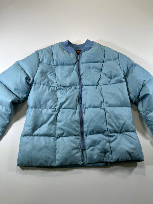 Vintage Eddie Bauer Light Blue Goose Down Puffer Jacket S