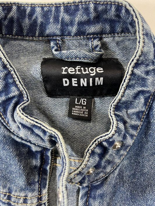 Refuge Denim Blue Cropped Denim Jacket - Size L
