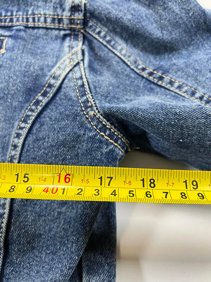 Refuge Denim Blue Cropped Denim Jacket - Size L