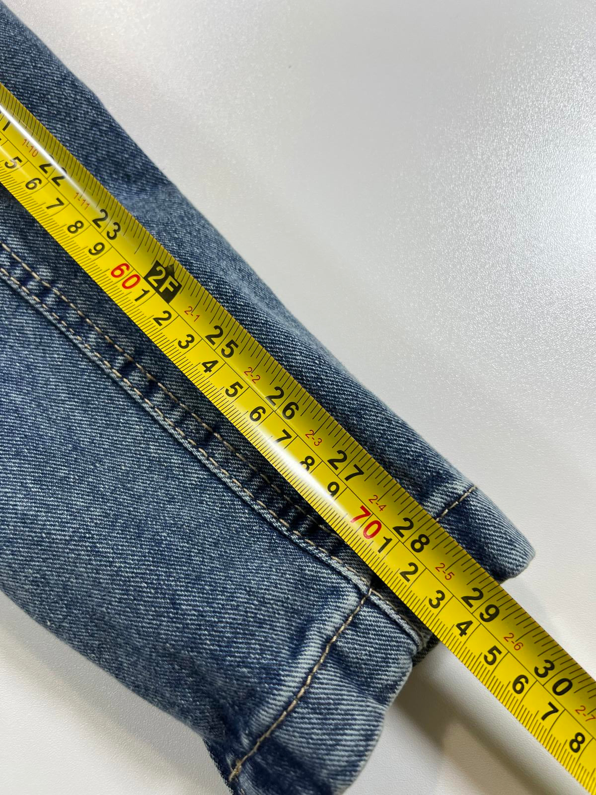 Refuge Denim Blue Cropped Denim Jacket - Size L