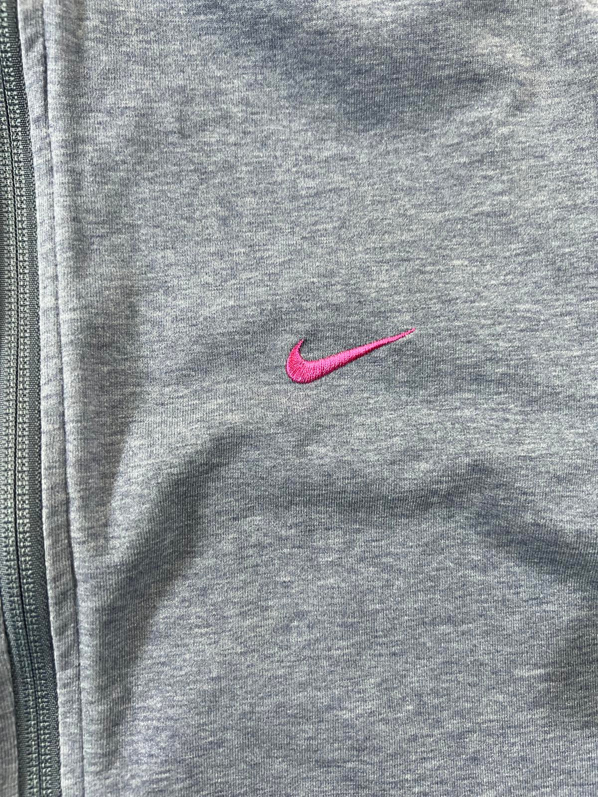 Nike Dri-FIT Grey and Pink Full-Zip Jacket, M