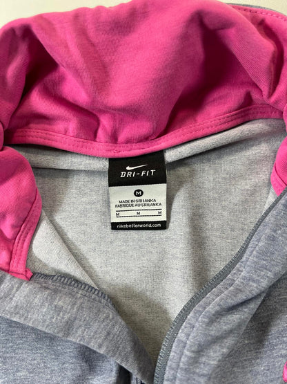 Nike Dri-FIT Grey and Pink Full-Zip Jacket, M