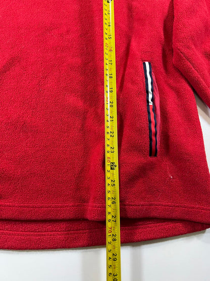 Tommy Jeans Red Fleece Half-Zip Pullover Sweater size L