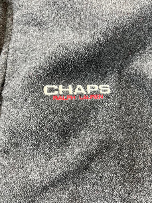 Vintage Chaps Ralph Lauren Grey Full-Zip Fleece Jacket Large