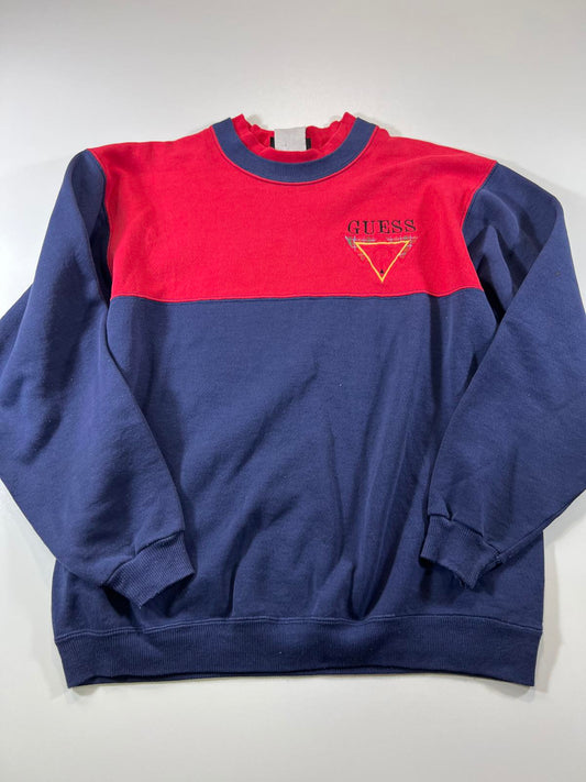 Vintage Guess bootleg Colorblock Crewneck Sweatshirt M