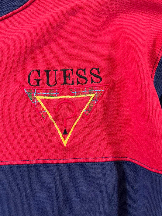 Vintage Guess bootleg Colorblock Crewneck Sweatshirt M