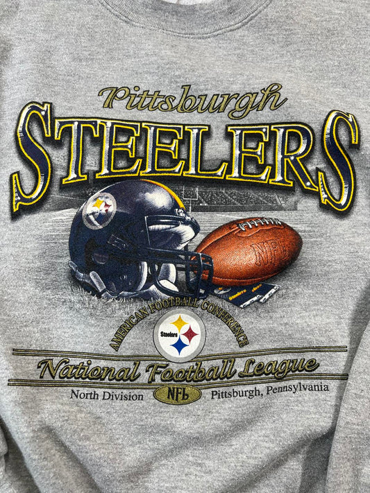 Vintage Pittsburgh Steelers NFL Grey Crewneck Sweatshirt S