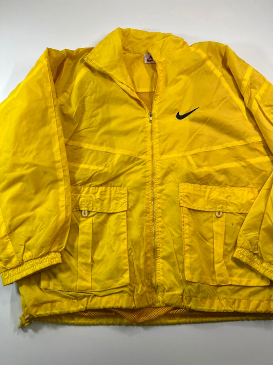Nike Yellow Windbreaker Jacket bootleg style size L