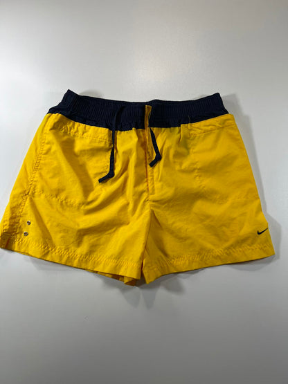 Vintage Nike Yellow and Navy Swim Shorts