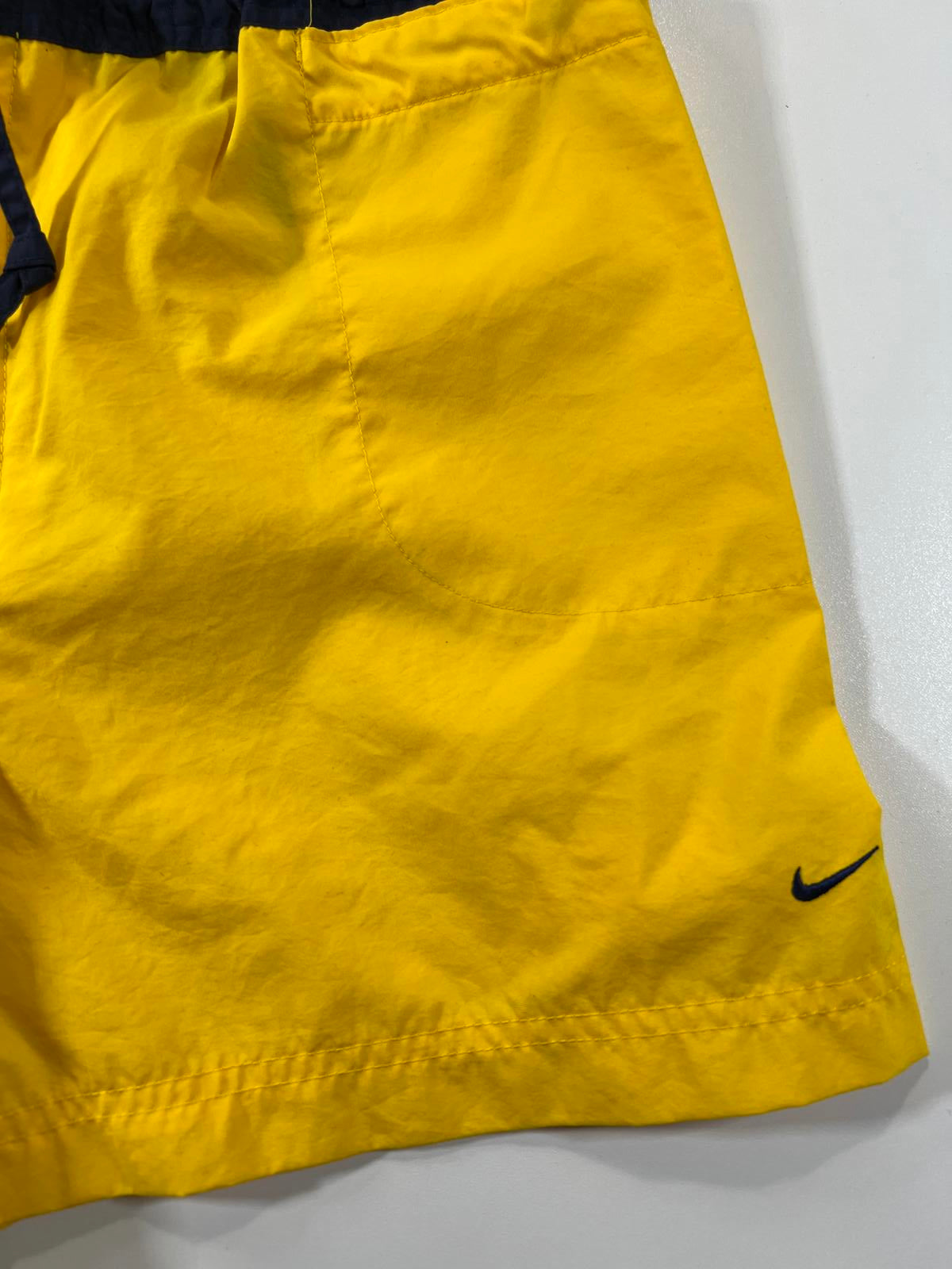 Vintage Nike Yellow and Navy Swim Shorts
