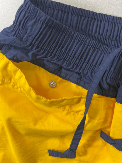 Vintage Nike Yellow and Navy Swim Shorts