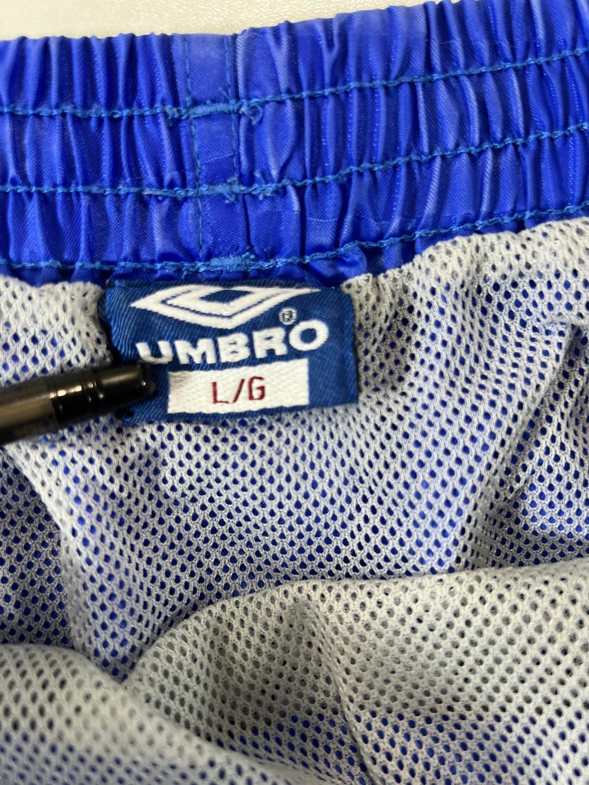 Umbro Blue Checkered Athletic Shorts with Drawstring Waist