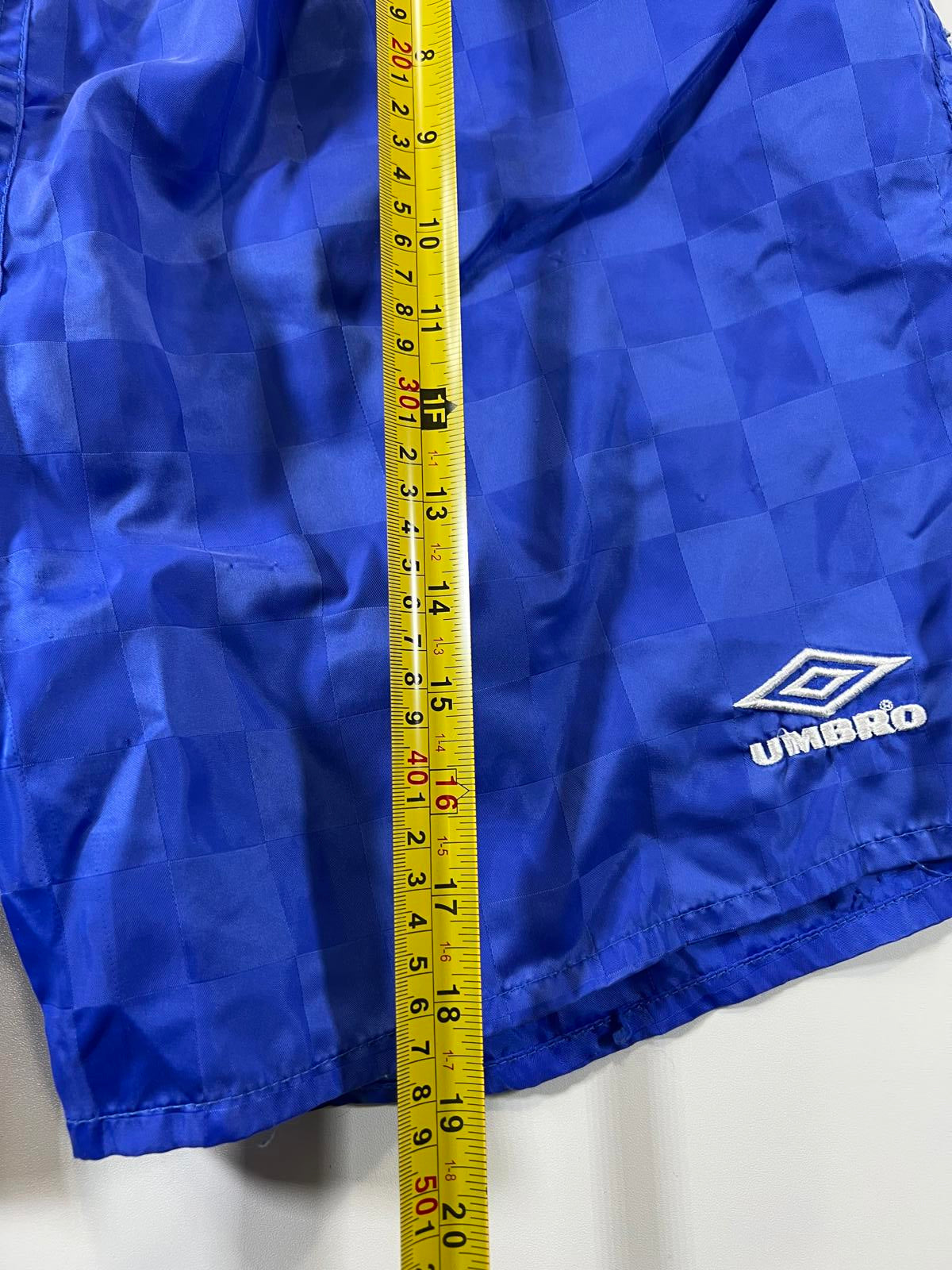 Umbro Blue Checkered Athletic Shorts with Drawstring Waist