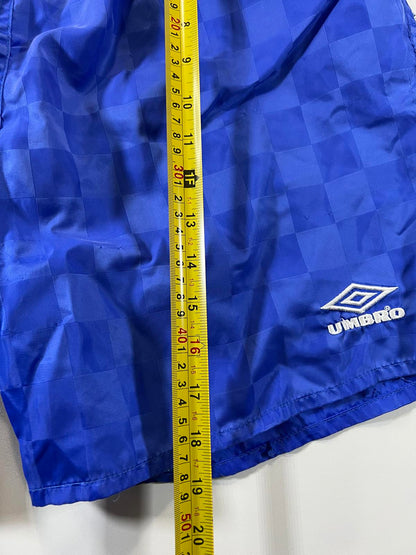 Umbro Blue Checkered Athletic Shorts with Drawstring Waist