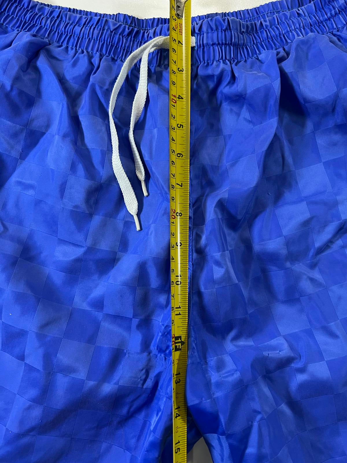 Umbro Blue Checkered Athletic Shorts with Drawstring Waist