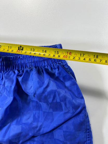 Umbro Blue Checkered Athletic Shorts with Drawstring Waist