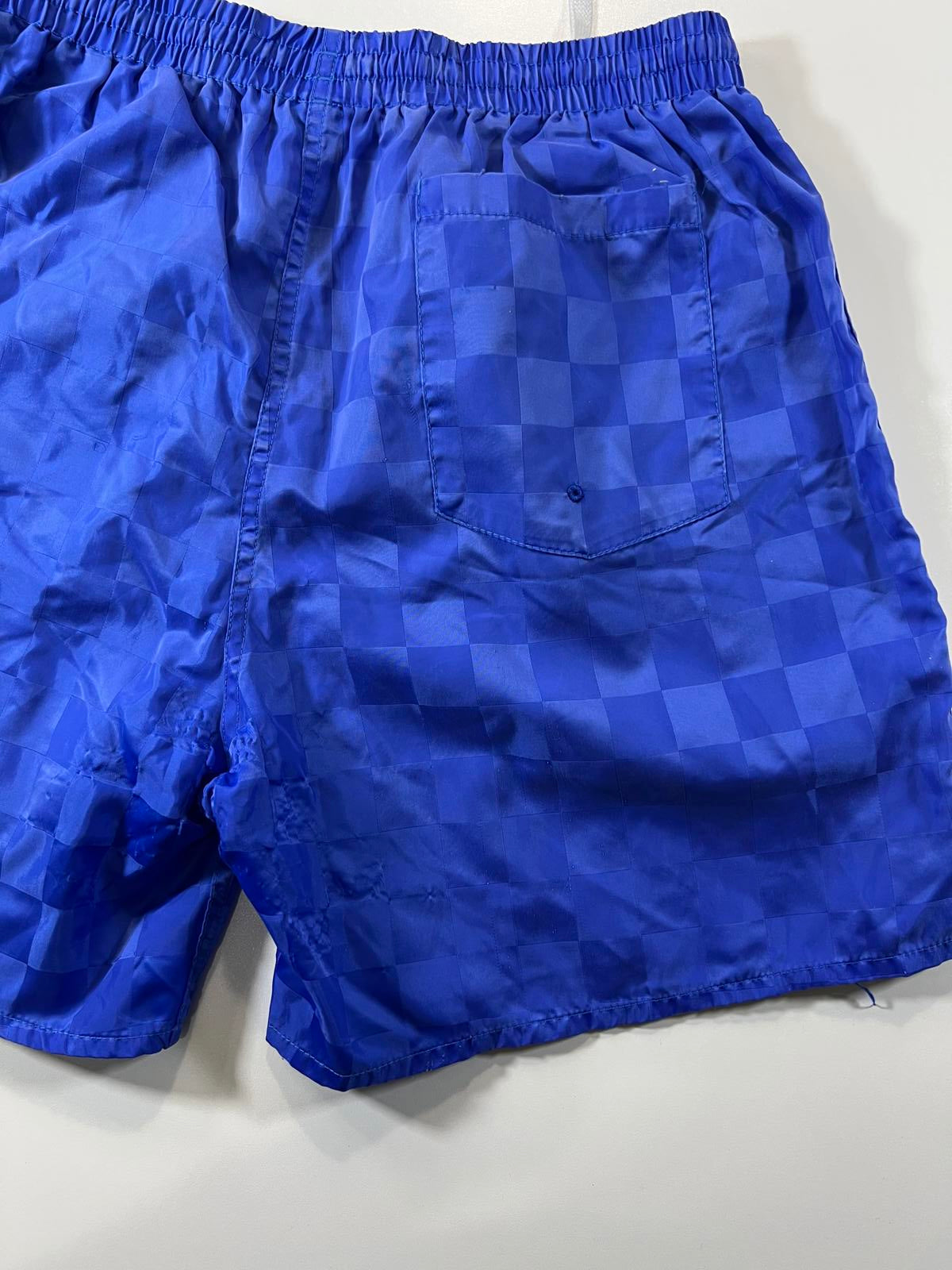 Umbro Blue Checkered Athletic Shorts with Drawstring Waist