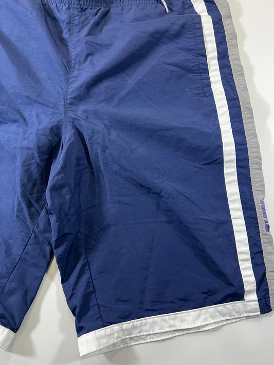 Vintage Nike Men's Navy Blue Athletic Shorts with White Trim