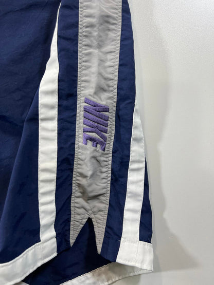 Vintage Nike Men's Navy Blue Athletic Shorts with White Trim