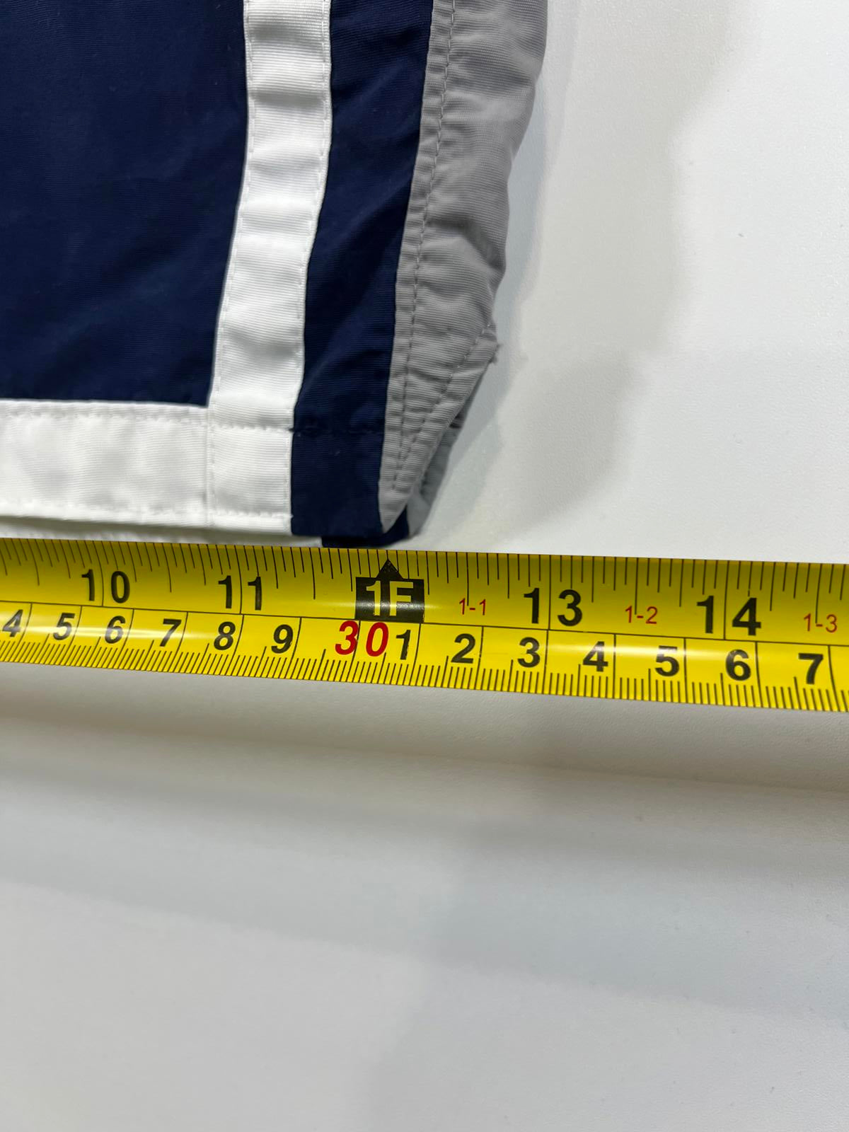 Vintage Nike Men's Navy Blue Athletic Shorts with White Trim