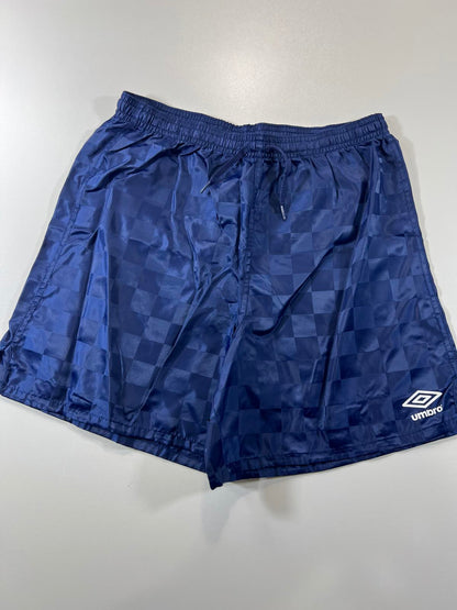 Umbro Men's Navy Blue Checkered Athletic Shorts