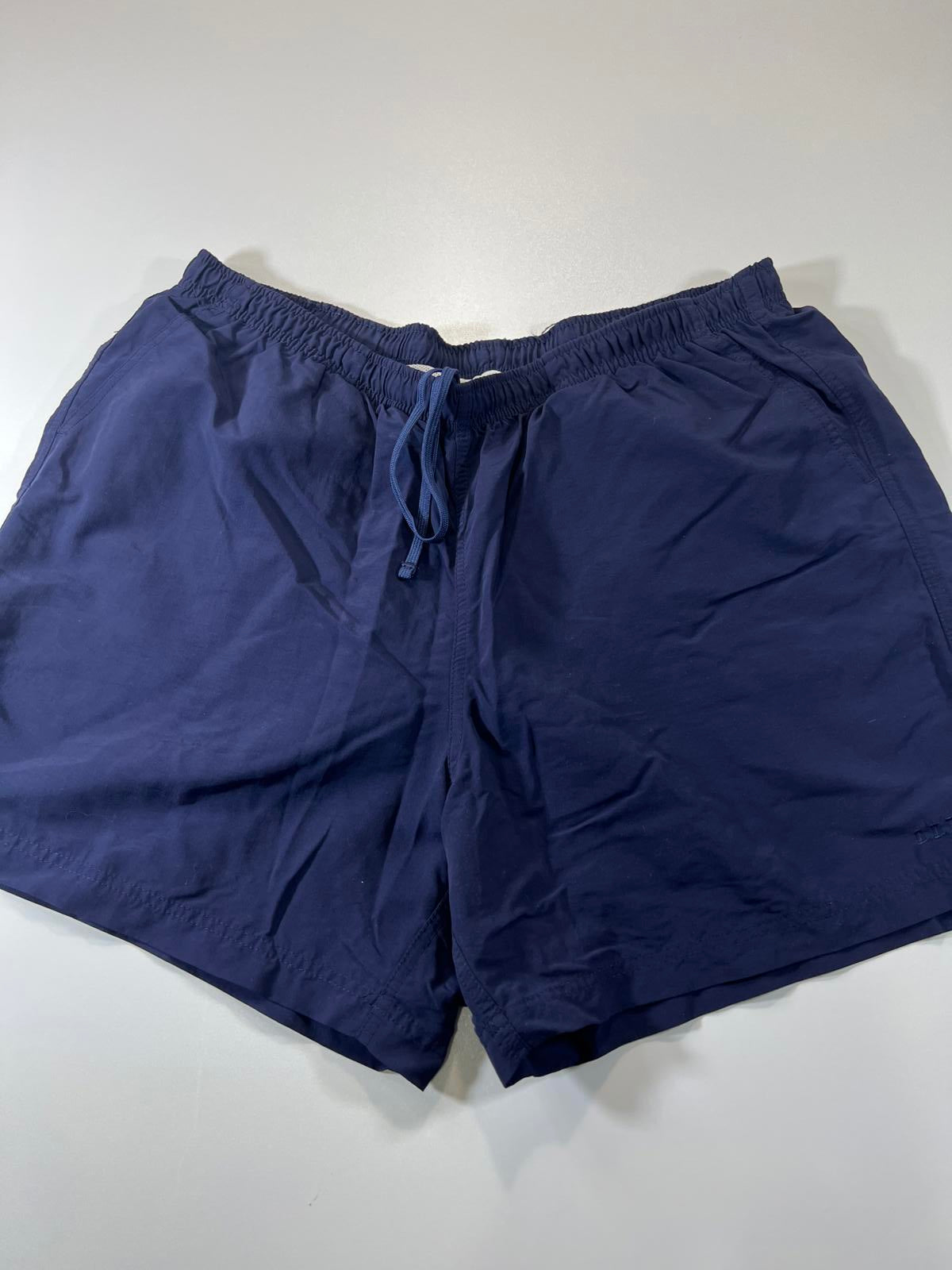 L.L.Bean Navy Blue Men's Swim Shorts with Drawstring Waist