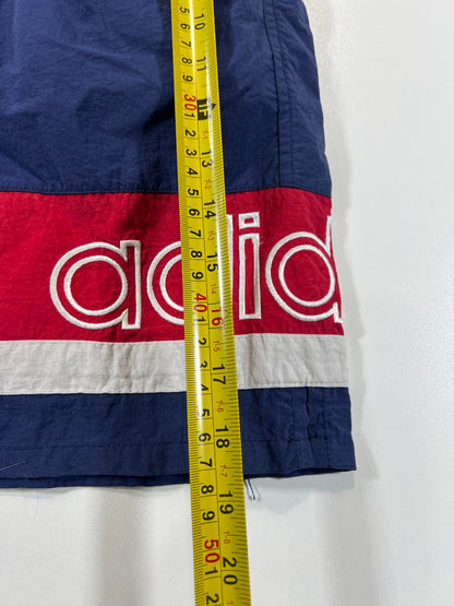 Vintage Adidas Men's Navy Blue Red and White Swim Shorts