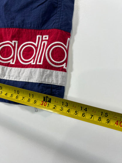 Vintage Adidas Men's Navy Blue Red and White Swim Shorts