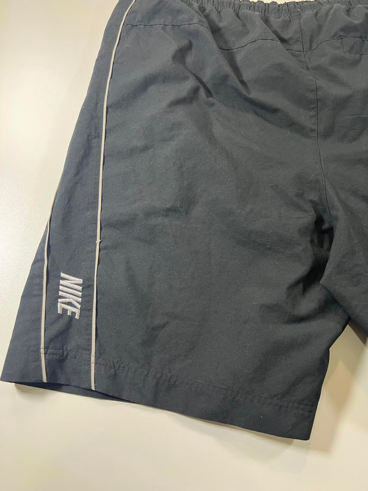 Nike Black Athletic Shorts with White Piping
