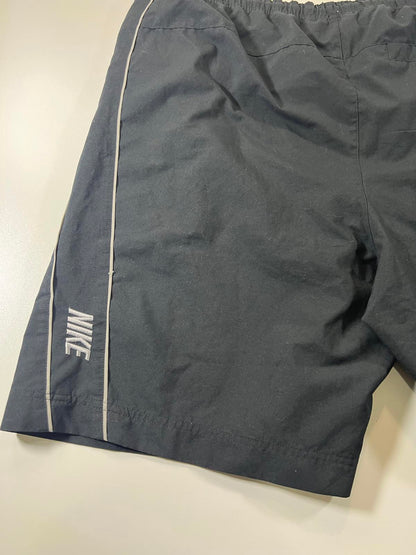 Nike Black Athletic Shorts with White Piping