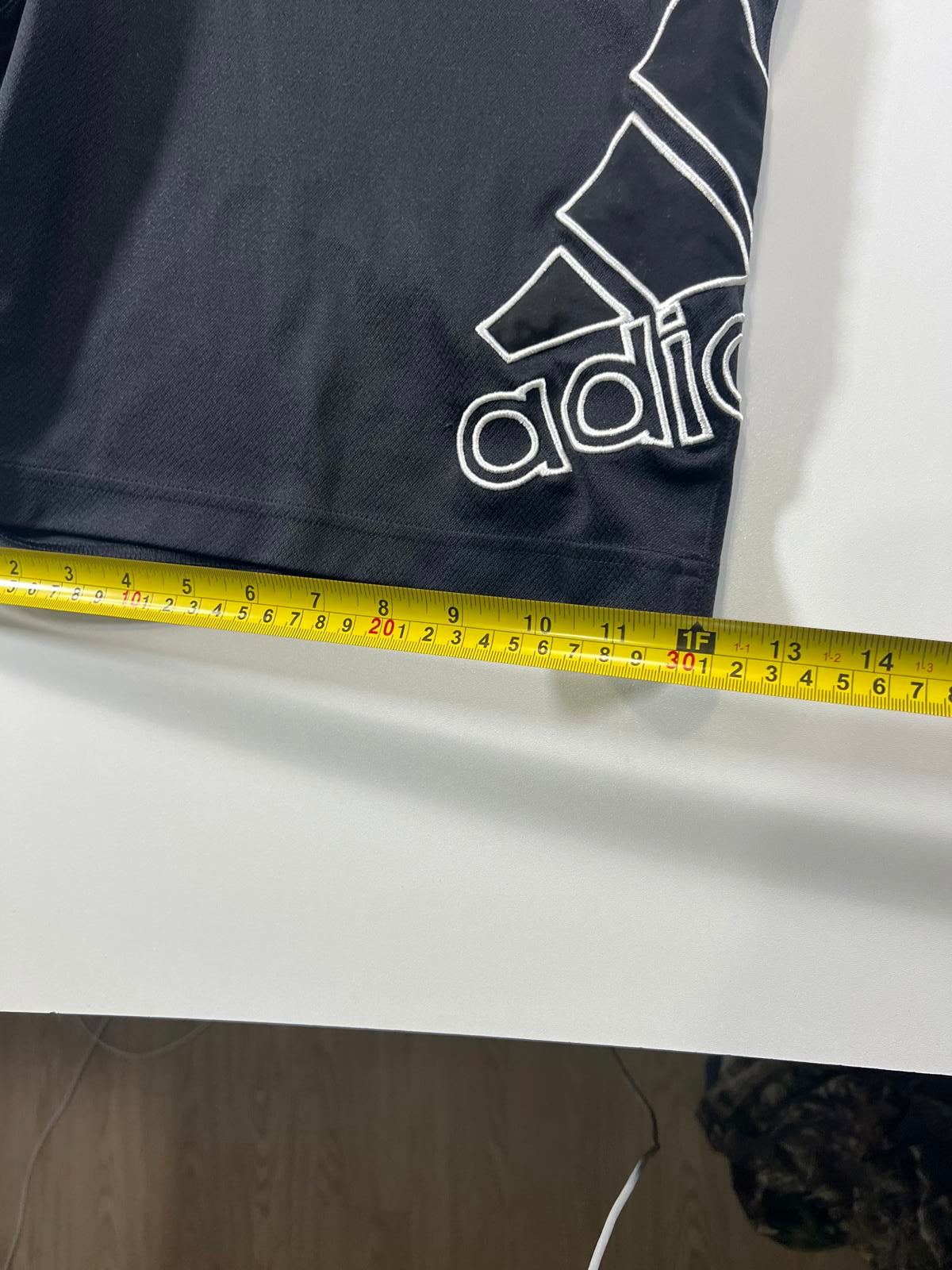 Adidas Men's Black Athletic Shorts with Large Logo