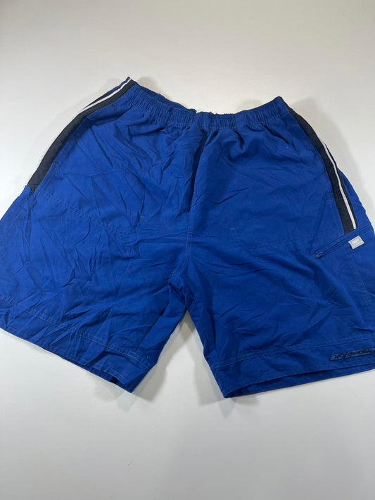 Reebok Blue Athletic Shorts with Side Zipper Pocket L