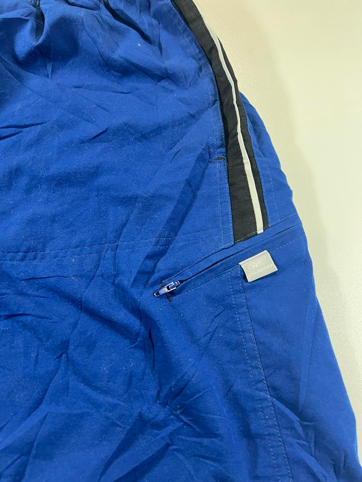 Reebok Blue Athletic Shorts with Side Zipper Pocket L