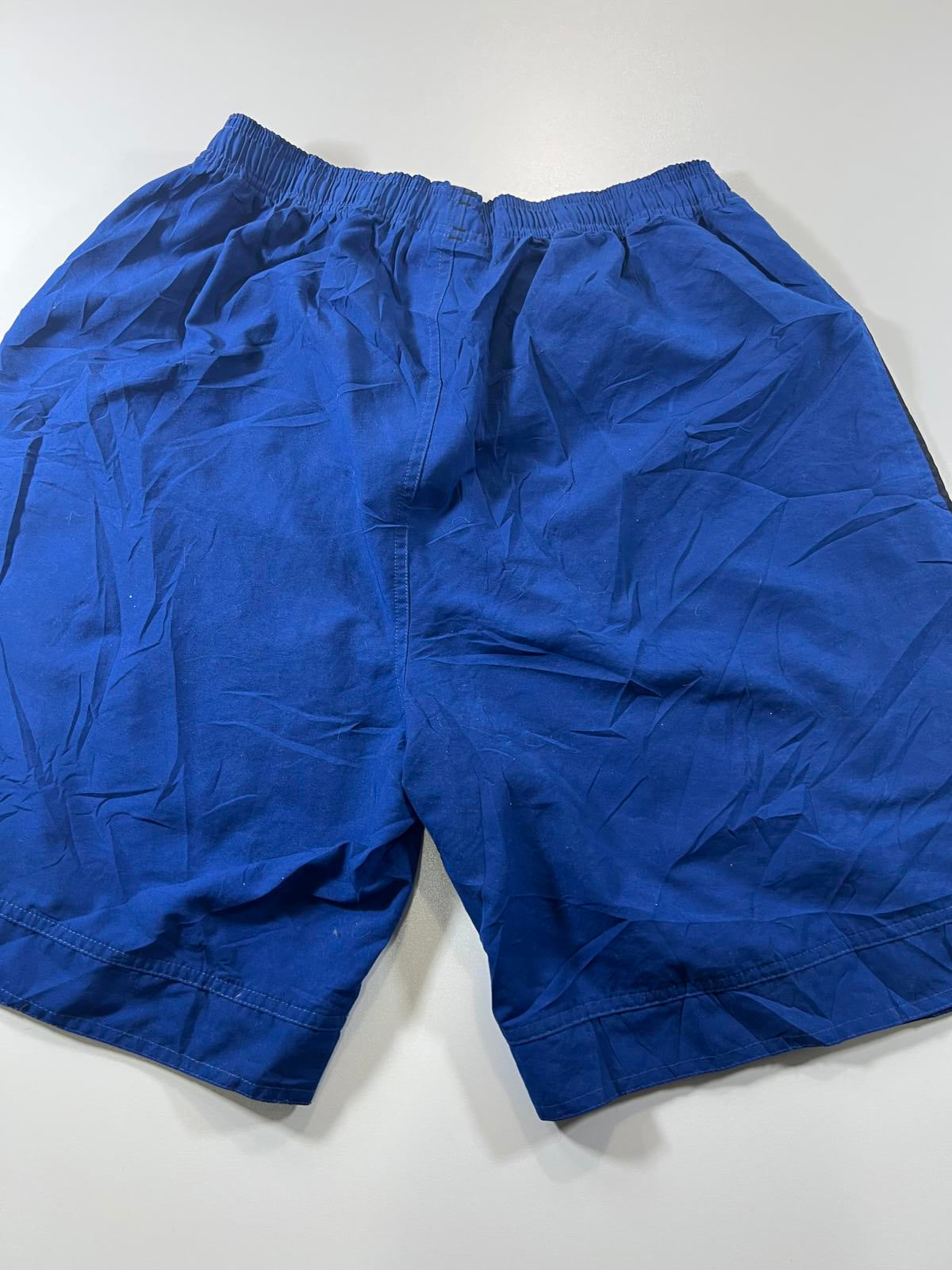 Reebok Blue Athletic Shorts with Side Zipper Pocket L