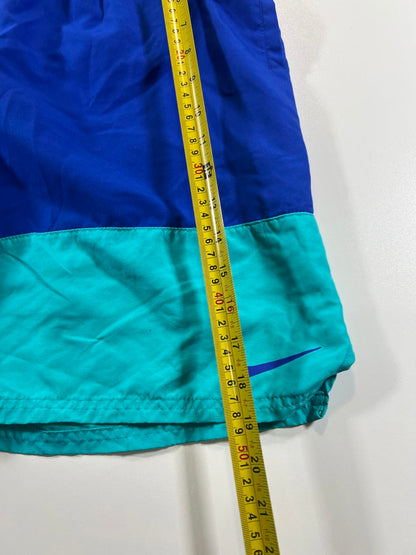 Nike Men's Blue and Turquoise Colourblock Athletic Shorts
