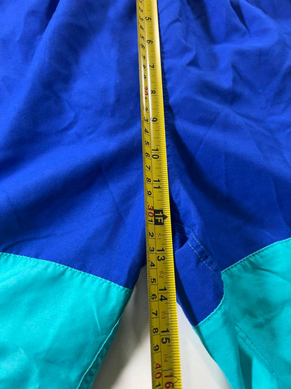 Nike Men's Blue and Turquoise Colourblock Athletic Shorts