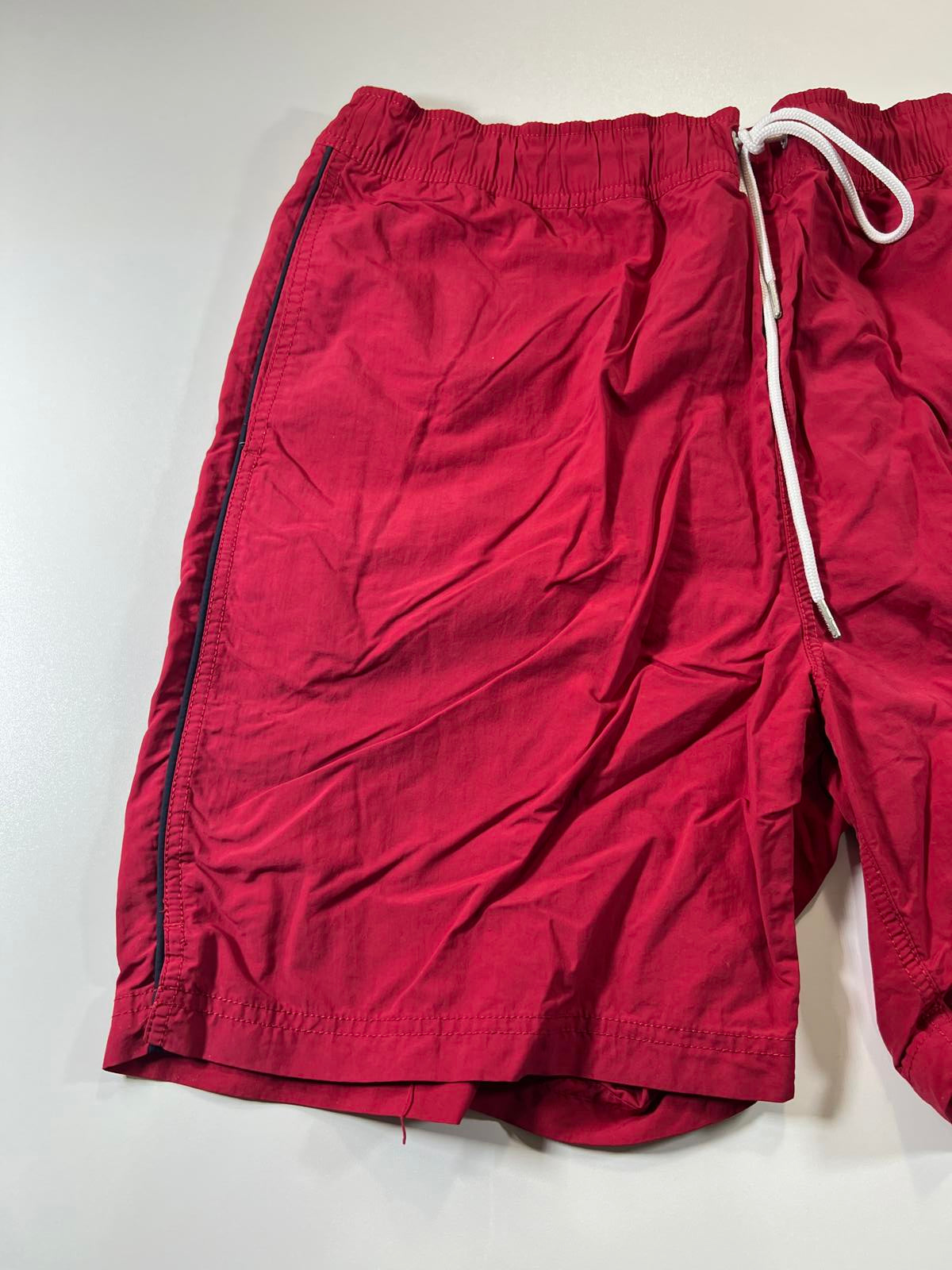 Nautica Men's Red Swim Shorts with Drawstring Waist