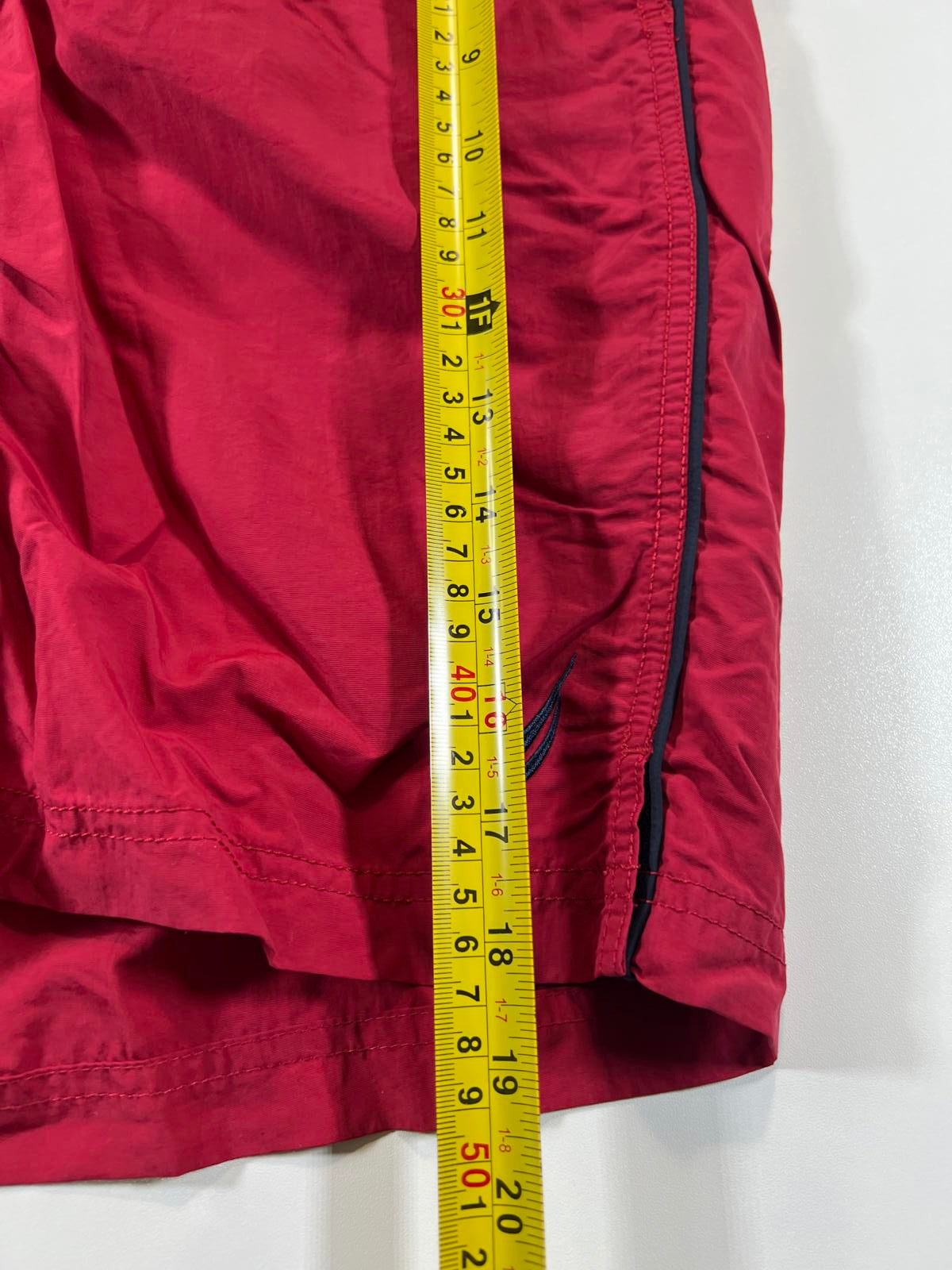 Nautica Men's Red Swim Shorts with Drawstring Waist