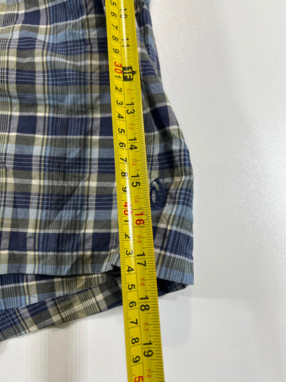 Nautica Men's Blue and Beige Plaid Shorts