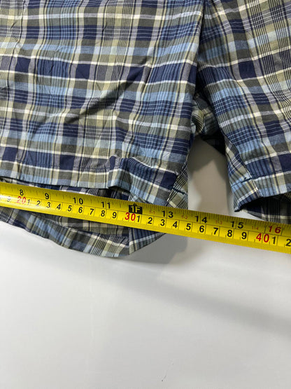 Nautica Men's Blue and Beige Plaid Shorts