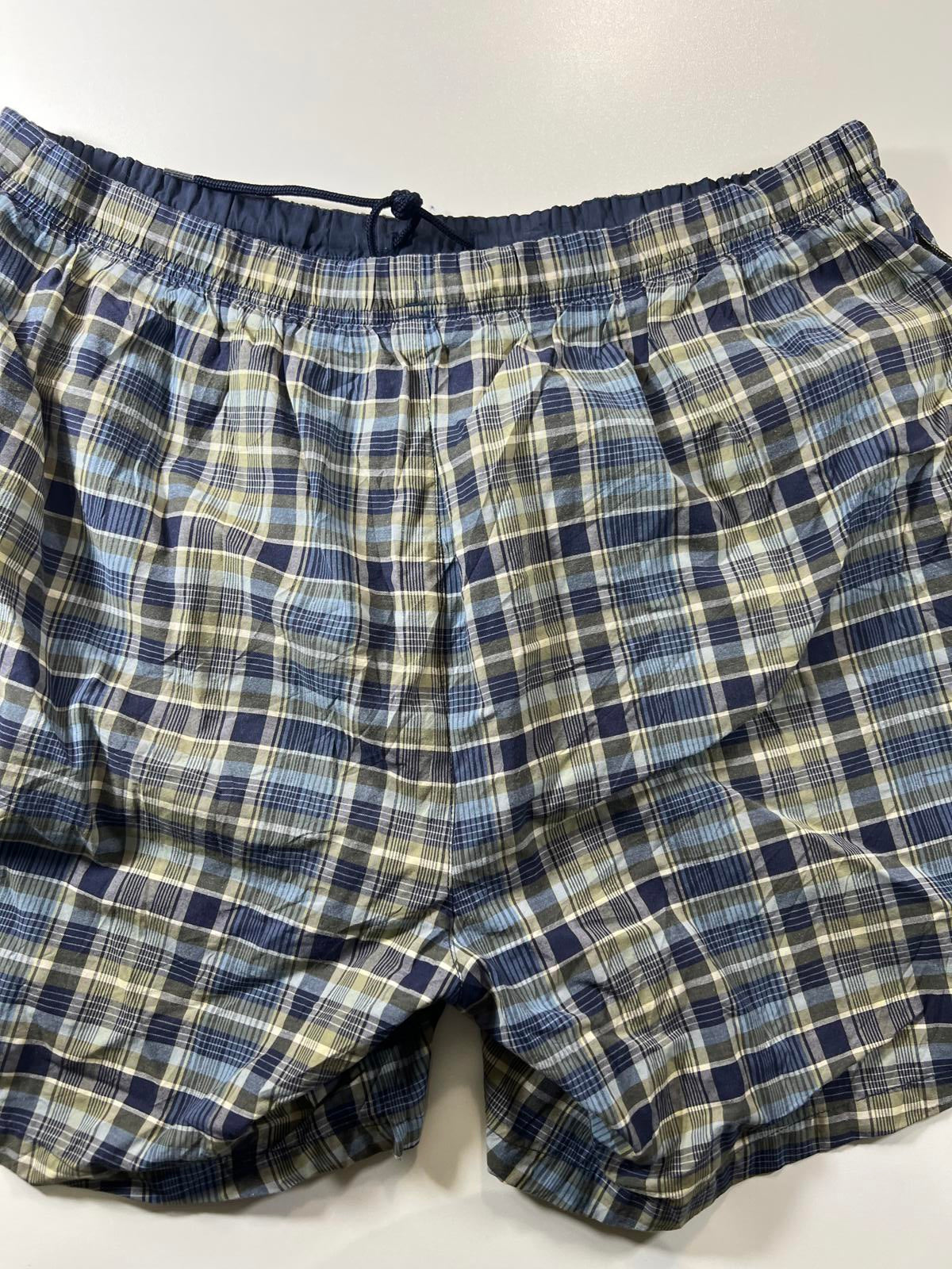 Nautica Men's Blue and Beige Plaid Shorts