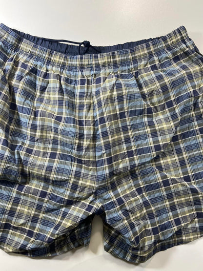 Nautica Men's Blue and Beige Plaid Shorts