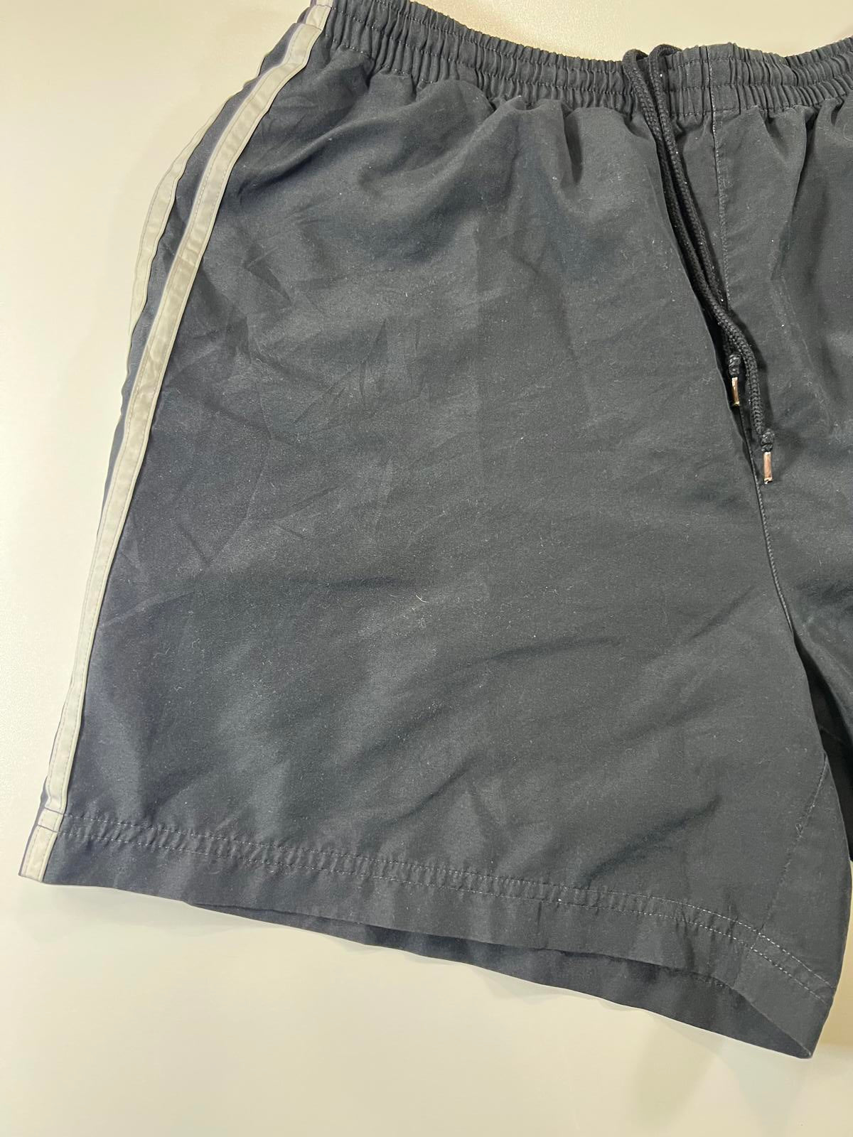 Adidas Men's Black Athletic Shorts with White Stripes