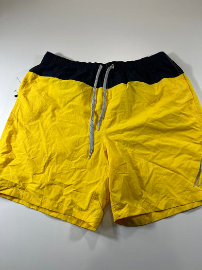 Nautica Men's Yellow and Navy Swim Shorts