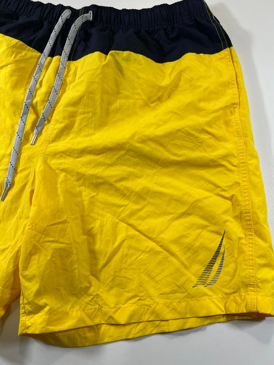 Nautica Men's Yellow and Navy Swim Shorts